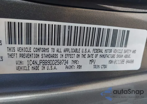 2013 Jeep Patriot Sport из США, поврежденный, VIN 1C4NJPBB9DD250734